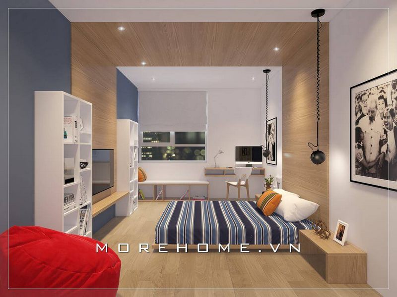 Lựa chọn mẫu giường ngủ gỗ bệt hiện đại dành cho phòng ngủ chung cư nhỏ
